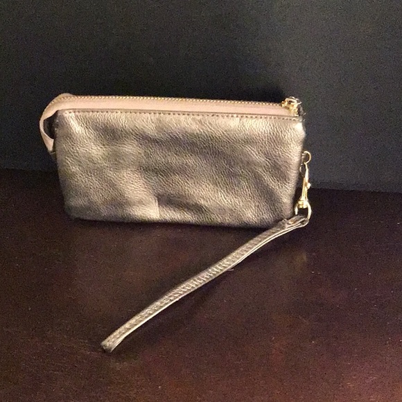 Bronze clutch wallet with double zipper - Picture 2 of 4
